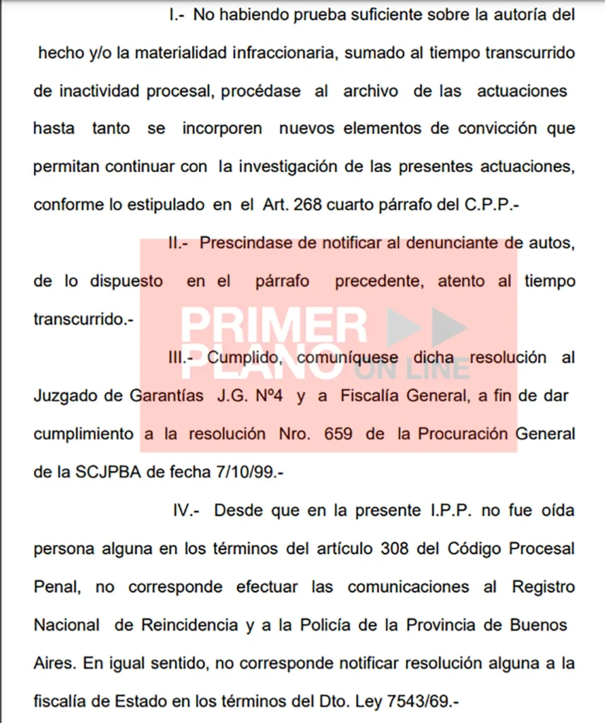 Pase al archivo causa por abuso
