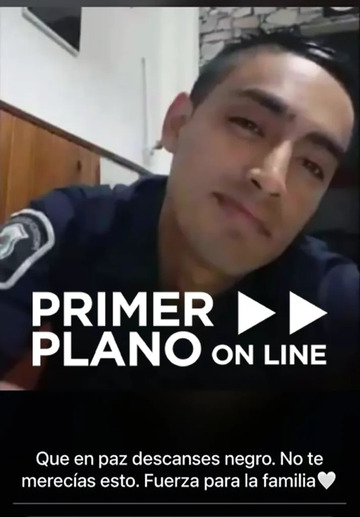 Policía prendido fuego en Merlo