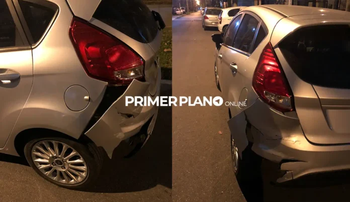 Auto chocado en Luzuriaga