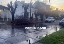 Rotura de caño de AySA en Haedo