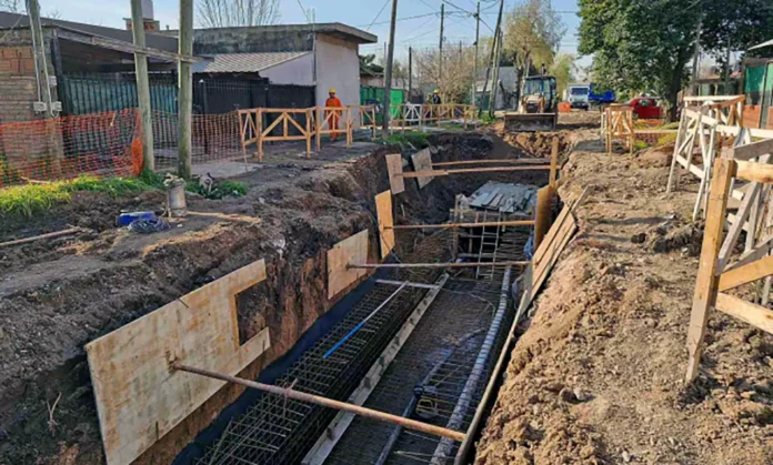 Obras hídricas en Merlo