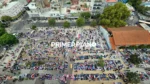 Plaza tomada por manteros en Morón