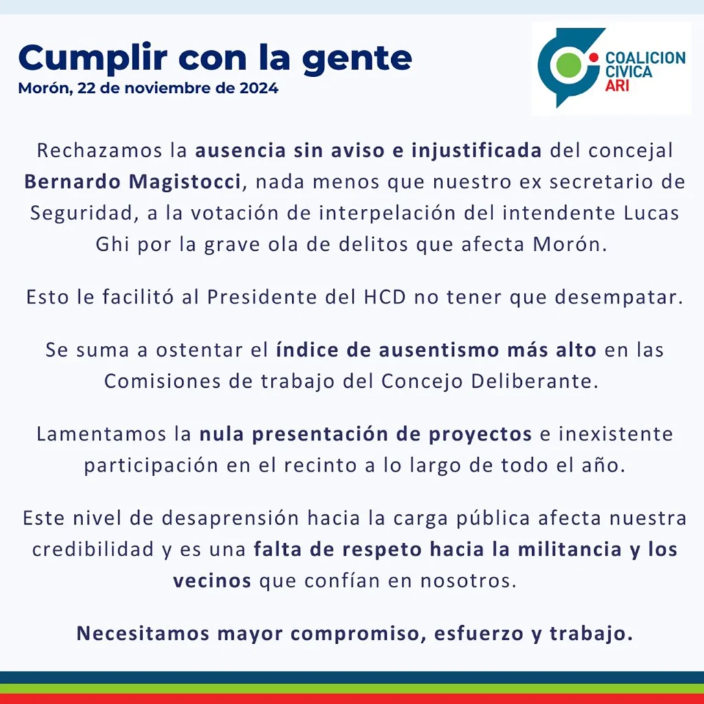 Furia contra Bernardo Magistocchi en Morón
