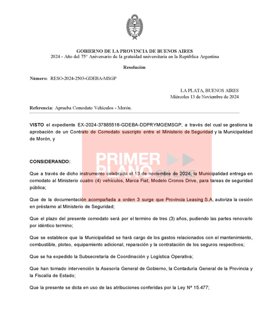 Patrulleros comprados por Morón