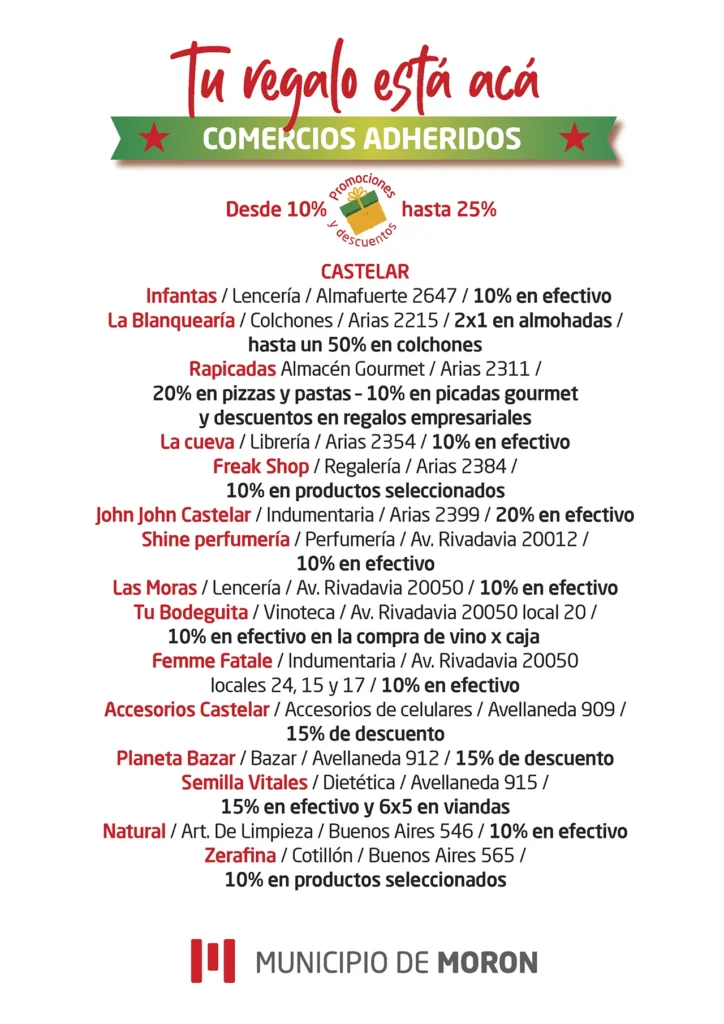 Descuentos para las fiestas en Morón