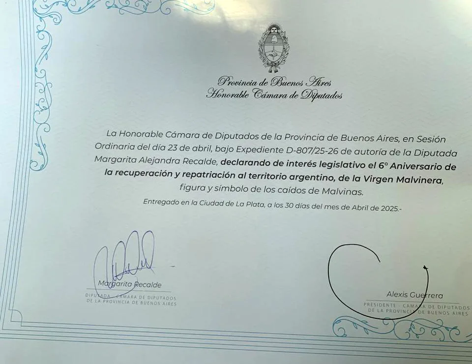 Virgen de Luján Malvinera en Ituzaingó