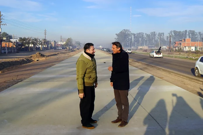 Obra sobre la Ruta 40 en Merlo