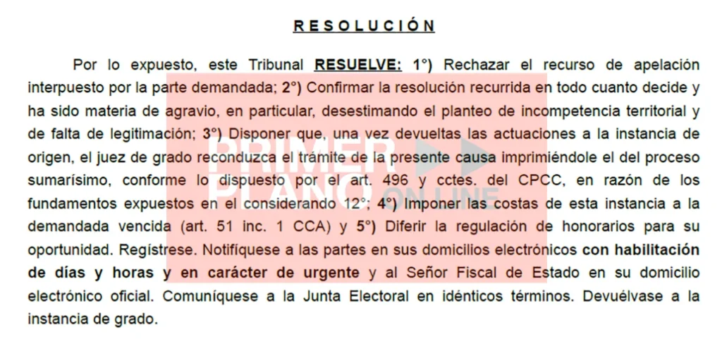 Resolución del caso Fuerza Patria Morón