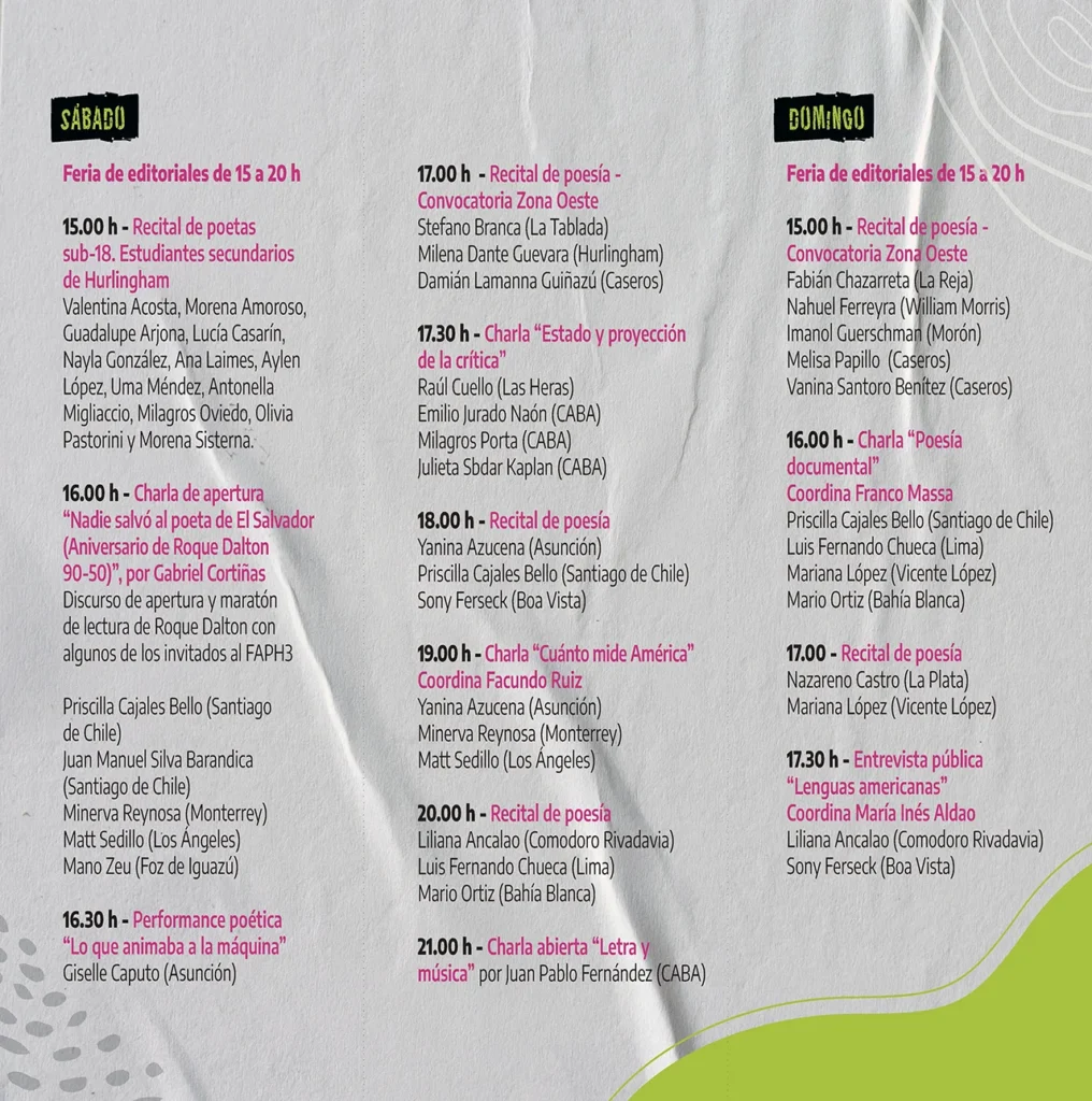 Festival Americano de Poesía en Hurlingham
