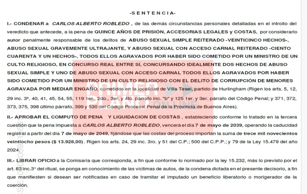 Pastor violador de Hurlingham