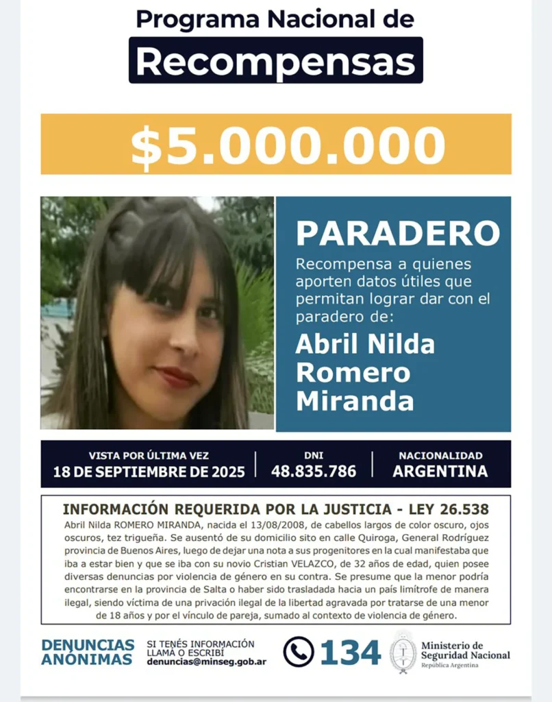 Adolescente buscada en General Rodríguez