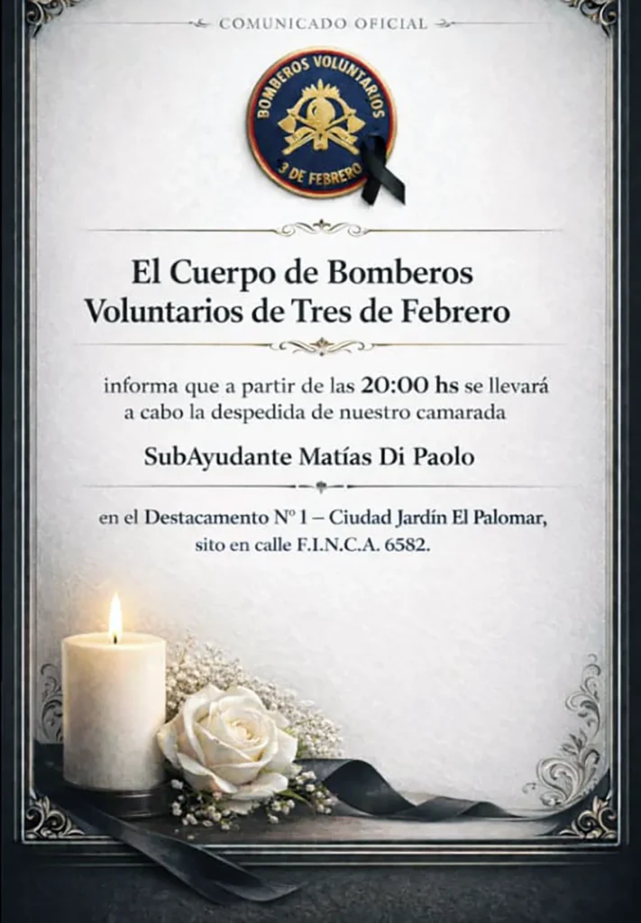 El crimen vial del bombero