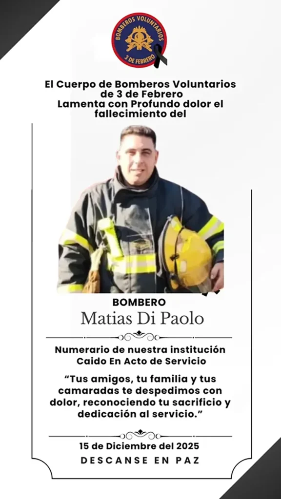 Bombero atropellado y fallecido en Morón