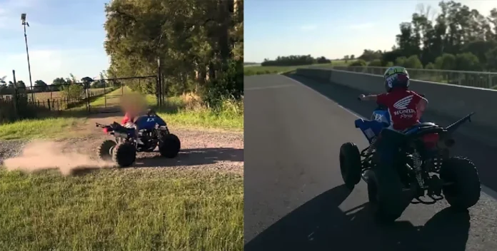 Sancionan a padre de nene en cuatriciclo