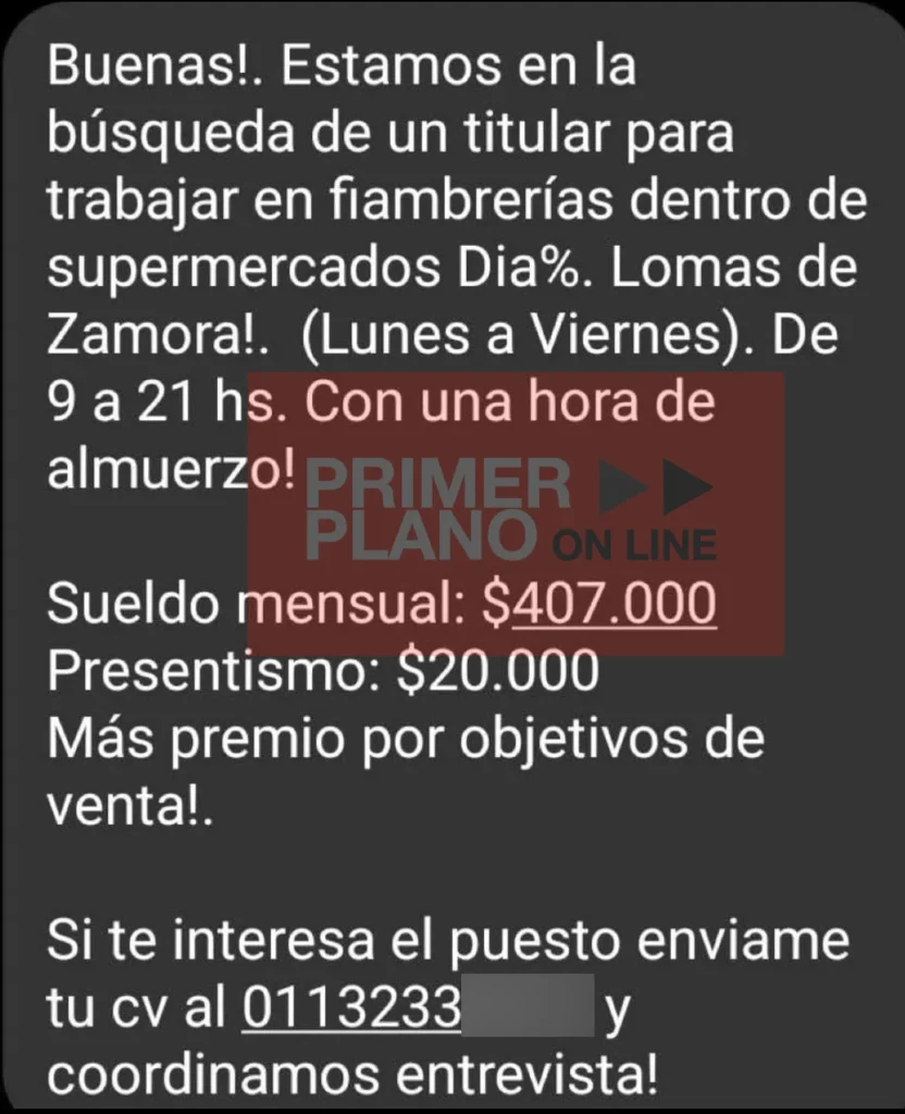 Oferta laboral supermercado Día