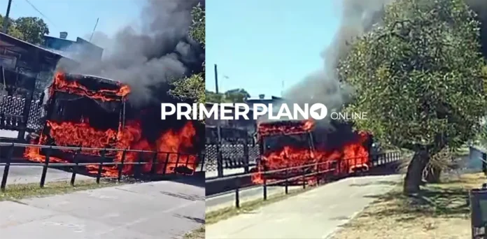 Se incendió un colectivo de la 216 en Haedo