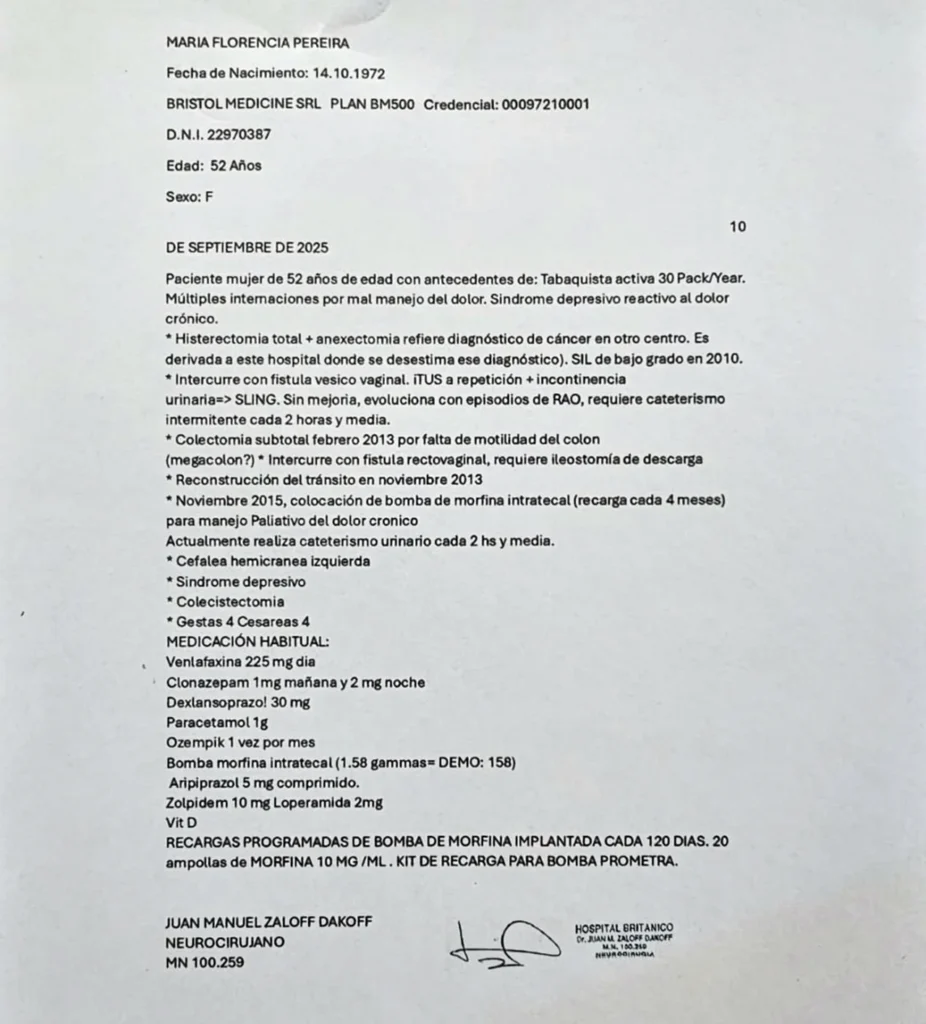El drama de María Florencia Pereira