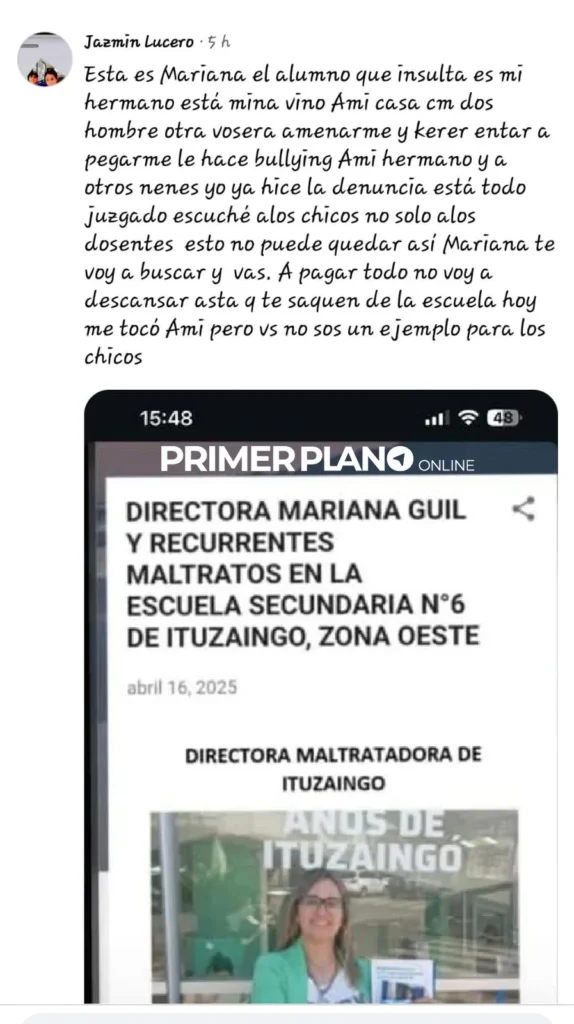 Violencia en la Secundaria 6 de Ituzaingó