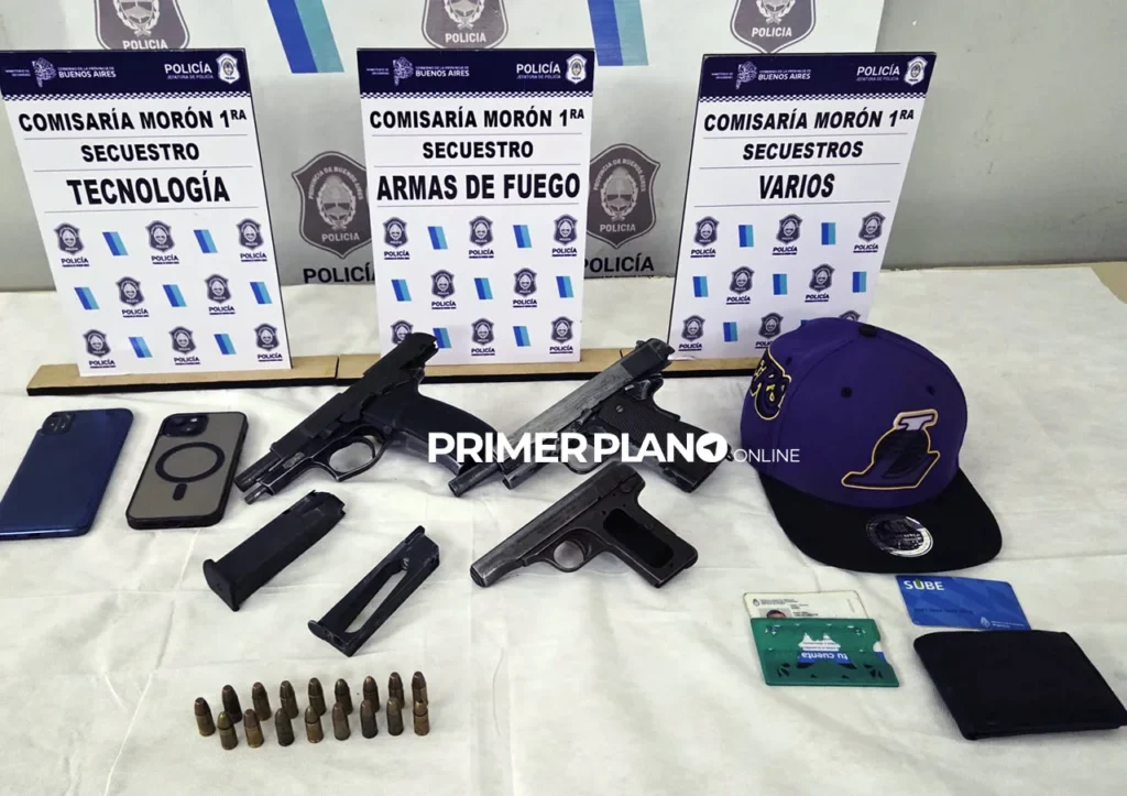 Detenidos con peligroso armamento en Morón