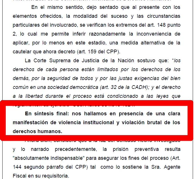 Resolución Fraga gatillo fácil