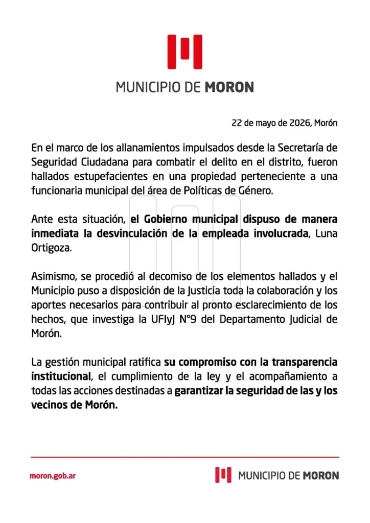 Funcionaria de Morón prófuga de la justicia