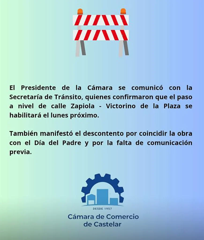 Cierre del paso a nivel de Zapiola