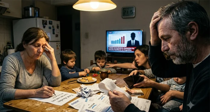 Familias endeudadas y menos alimentos
