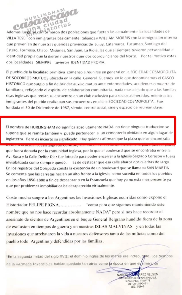 Quieren cambiarle el nombre a Hurlingham