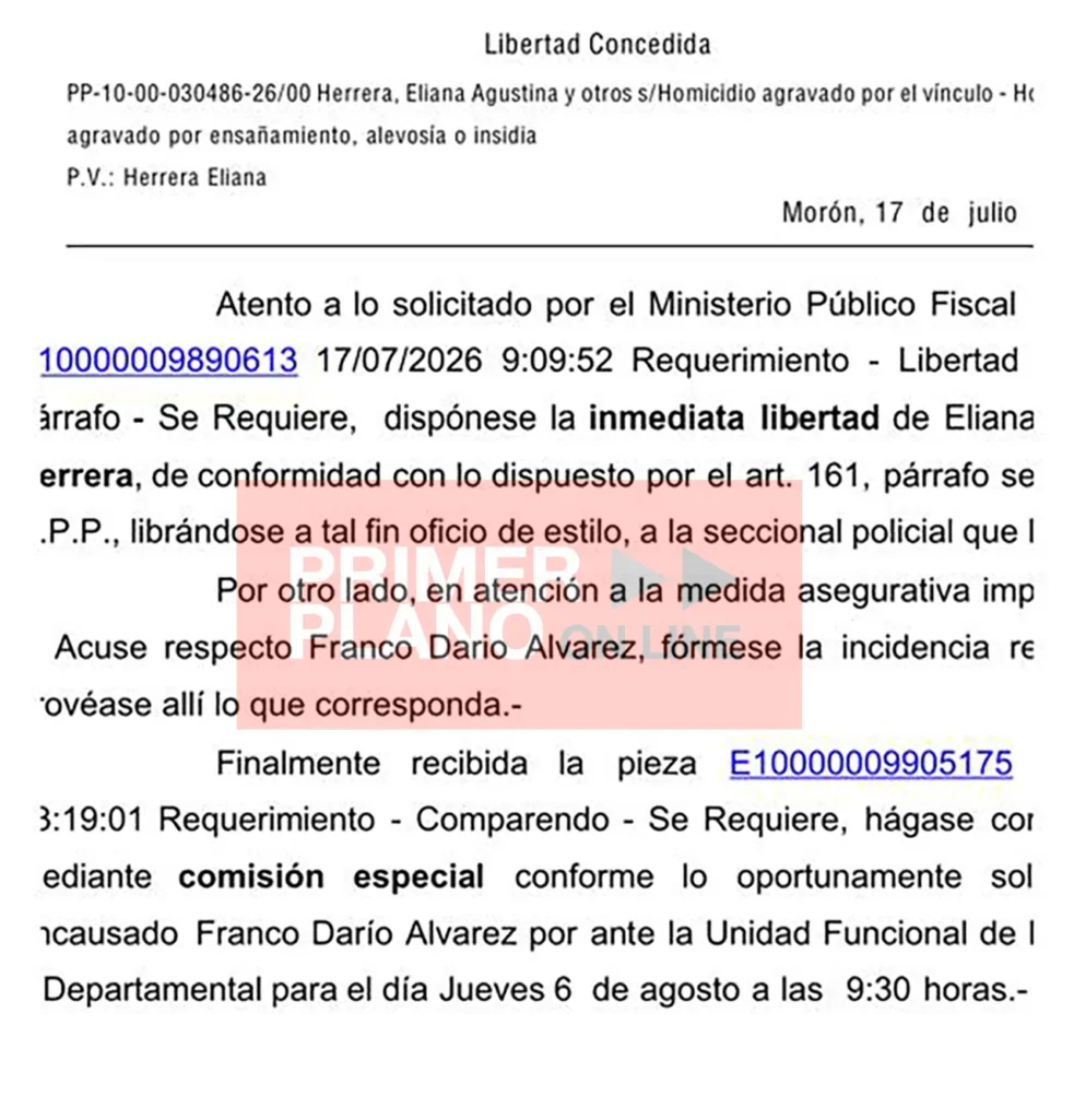 Liberan a la mamá del bebé muerto a golpes en Merlo