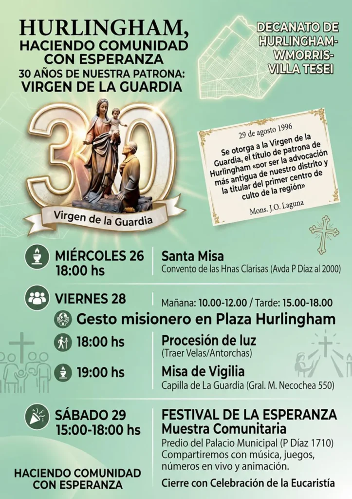 Los 30 años de la Virgen de la Guardia en Hurlingham