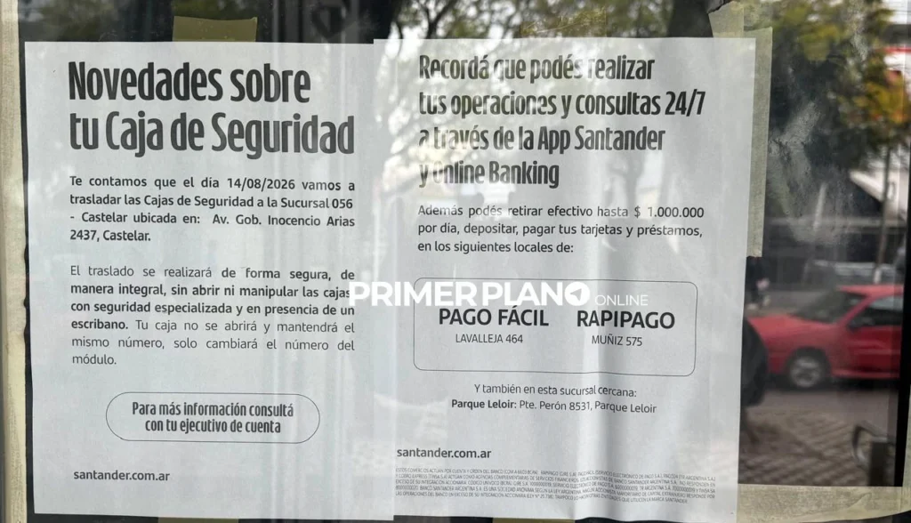 Cierre del Banco Santander Castelar