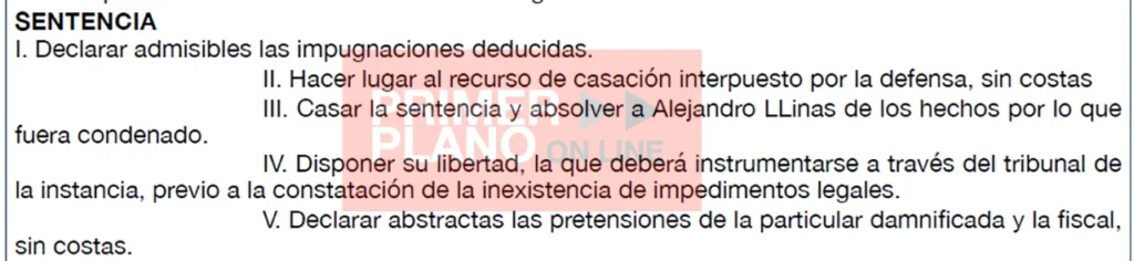 Absolución de Llinás
